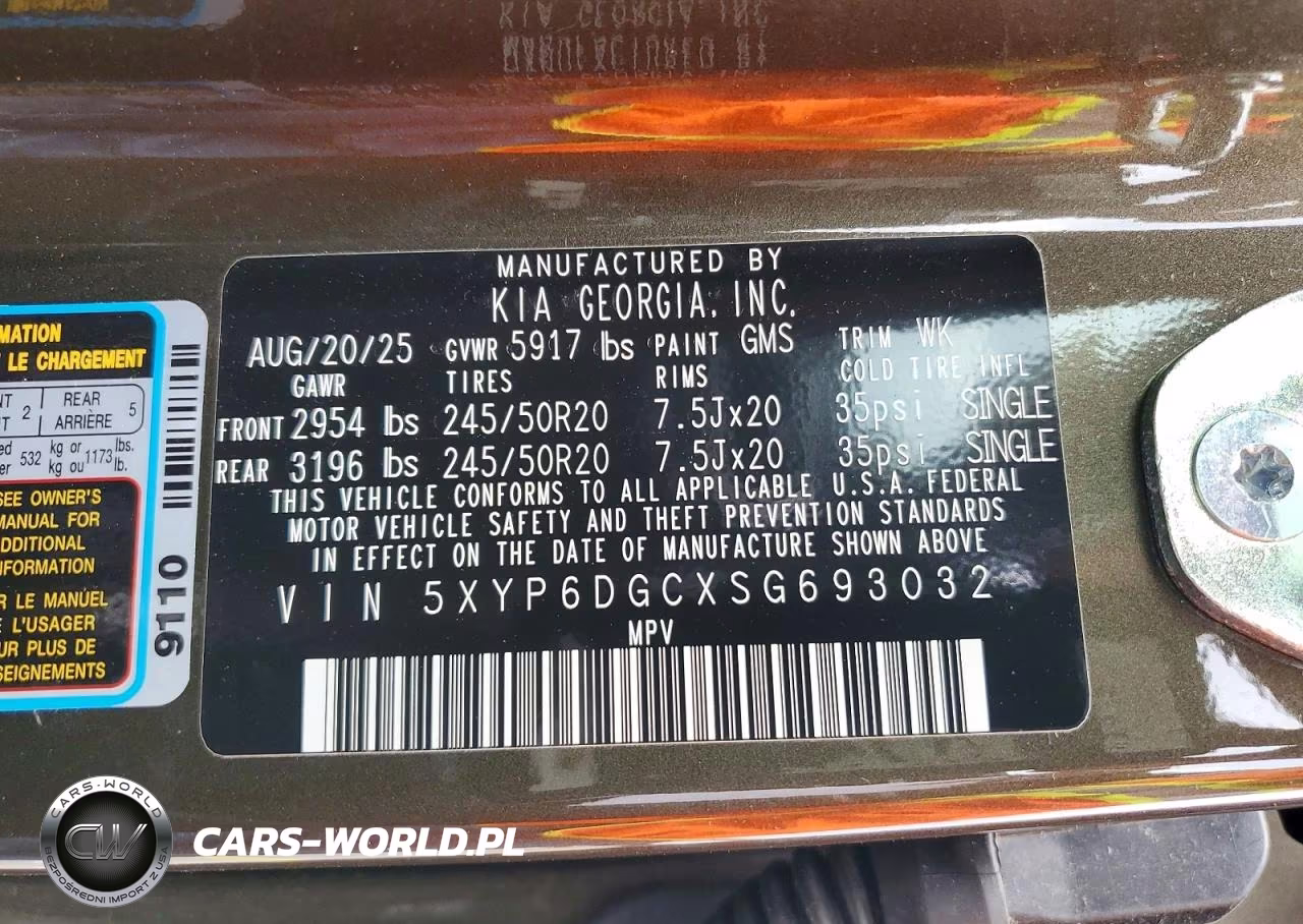 2025 Kia Telluride S VIN:5XYP6DGCXSG693032 - 13
