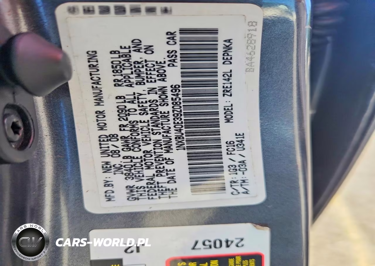 2009 Toyota Corolla Xle VIN:1NXBU40E39Z085496 - 12