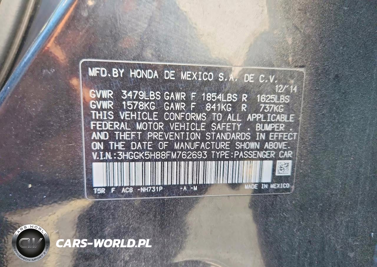 2015 Honda Fit Ex VIN:3HGGK5H88FM762693 - 13