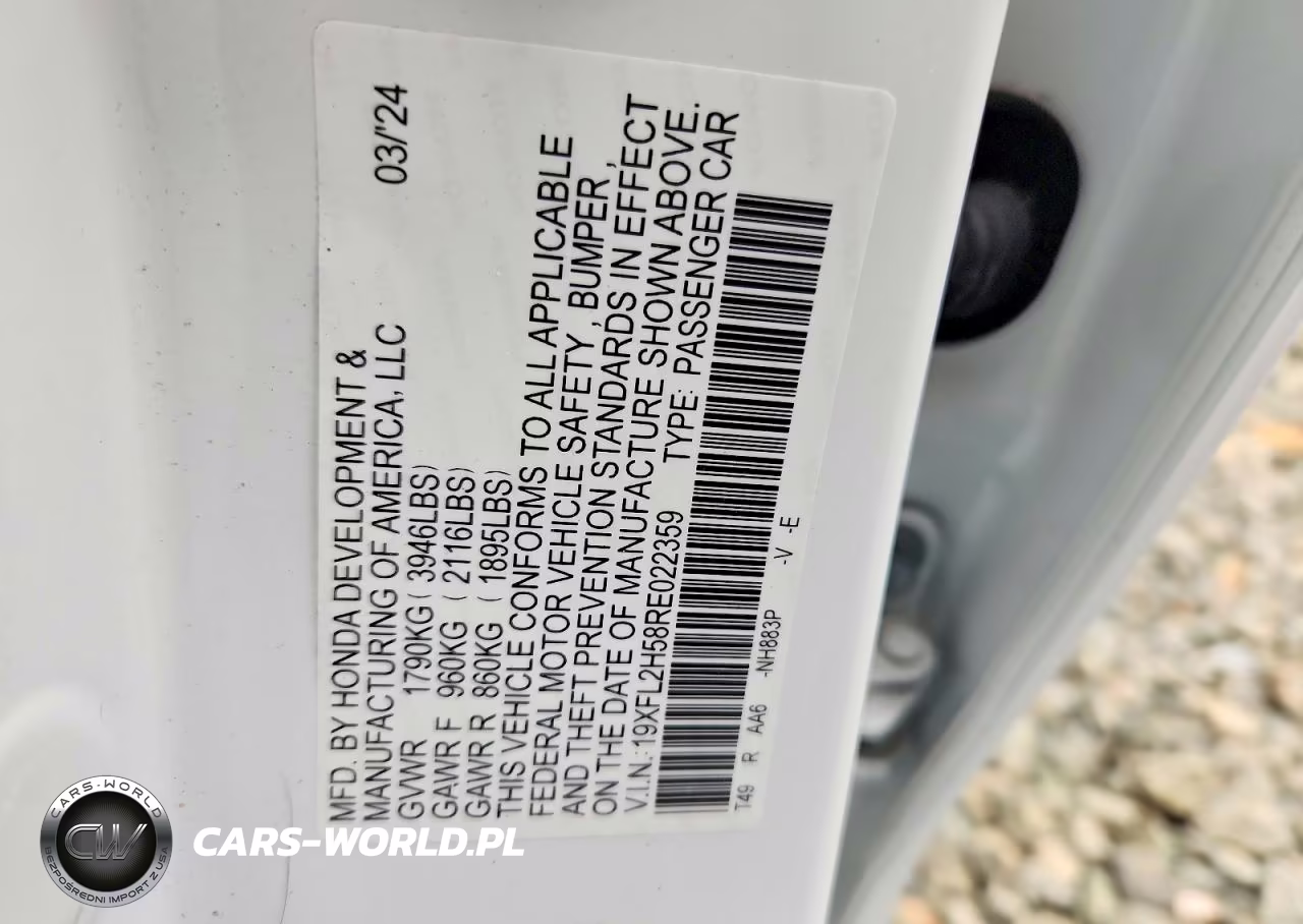 2024 Honda Civic Lx VIN:19XFL2H58RE022359 - 12