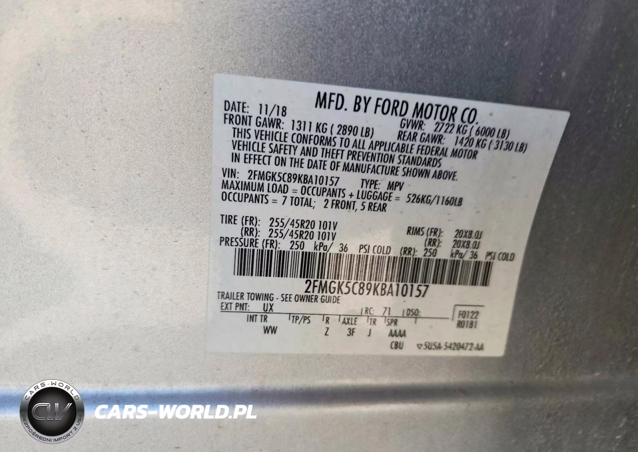 2019 Ford Flex Sel VIN:2FMGK5C89KBA10157 - 13