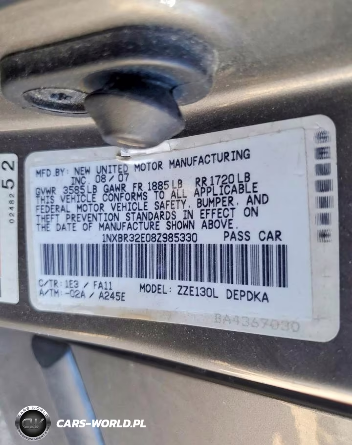2008 Toyota Corolla Ce VIN:1NXBR32E08Z985330 - 12