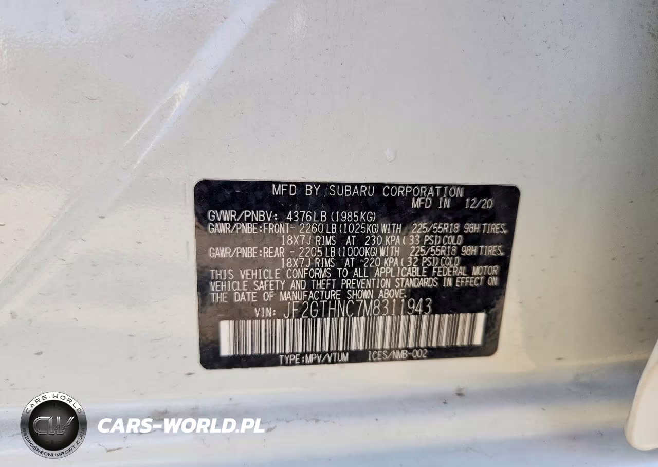 2021 Subaru Crosstrek Limited VIN:JF2GTHNC7M8311943 - 12