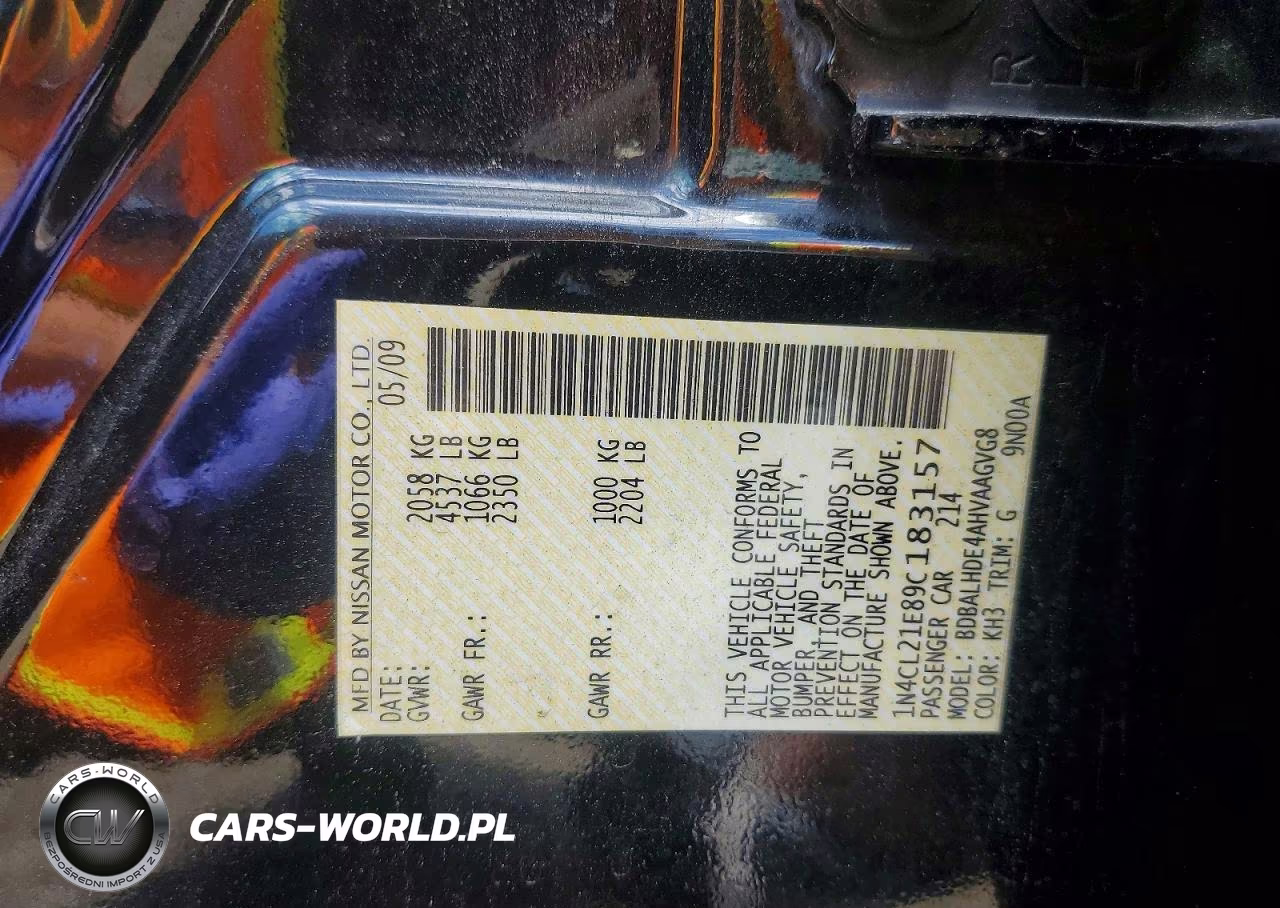 2009 Nissan Altima Hybrid VIN:1N4CL21E89C183157 - 12