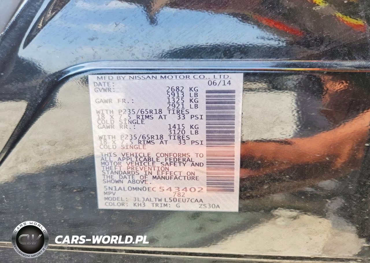 2014 Infiniti Qx60 Base VIN:5N1AL0MN0EC543402 - 12