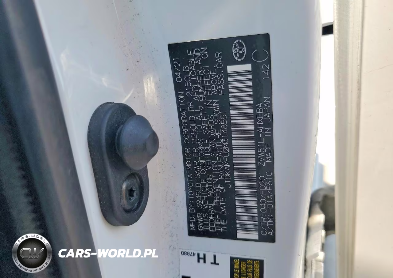 2021 Toyota Prius Le VIN:JTDKAMFU2M3148551 - 12