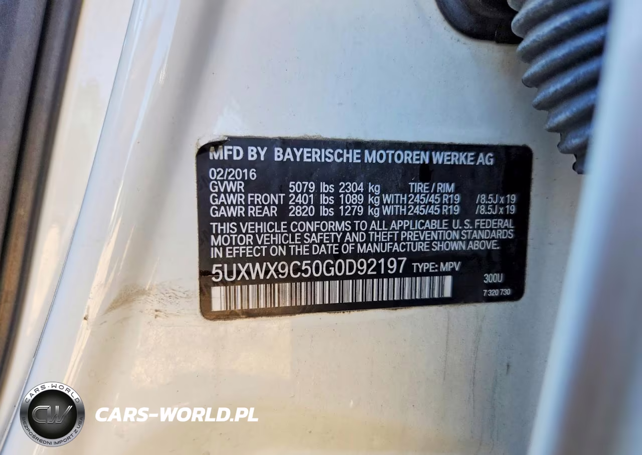 2016 BMW X3 xDrive28I VIN:5UXWX9C50G0D92197 - 14