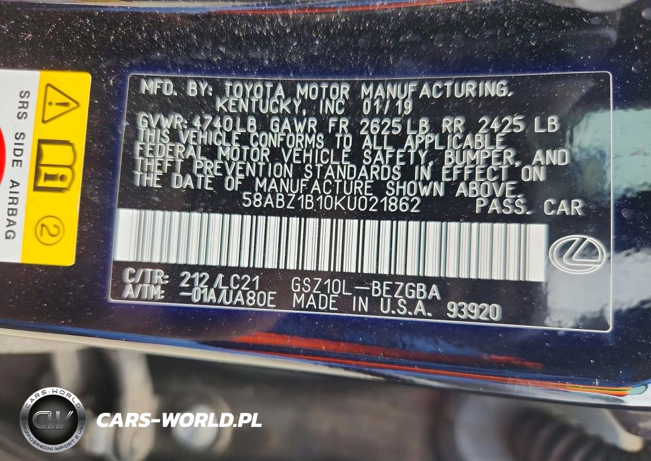2019 Lexus Es 350 Ultra Luxury VIN:58ABZ1B10KU021862 - 12