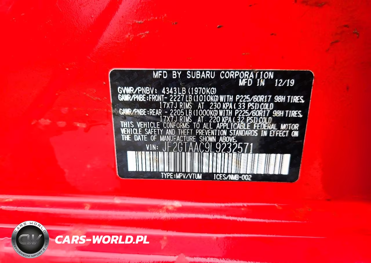 2020 Subaru Crosstrek VIN:JF2GTAAC9L9232571 - 12