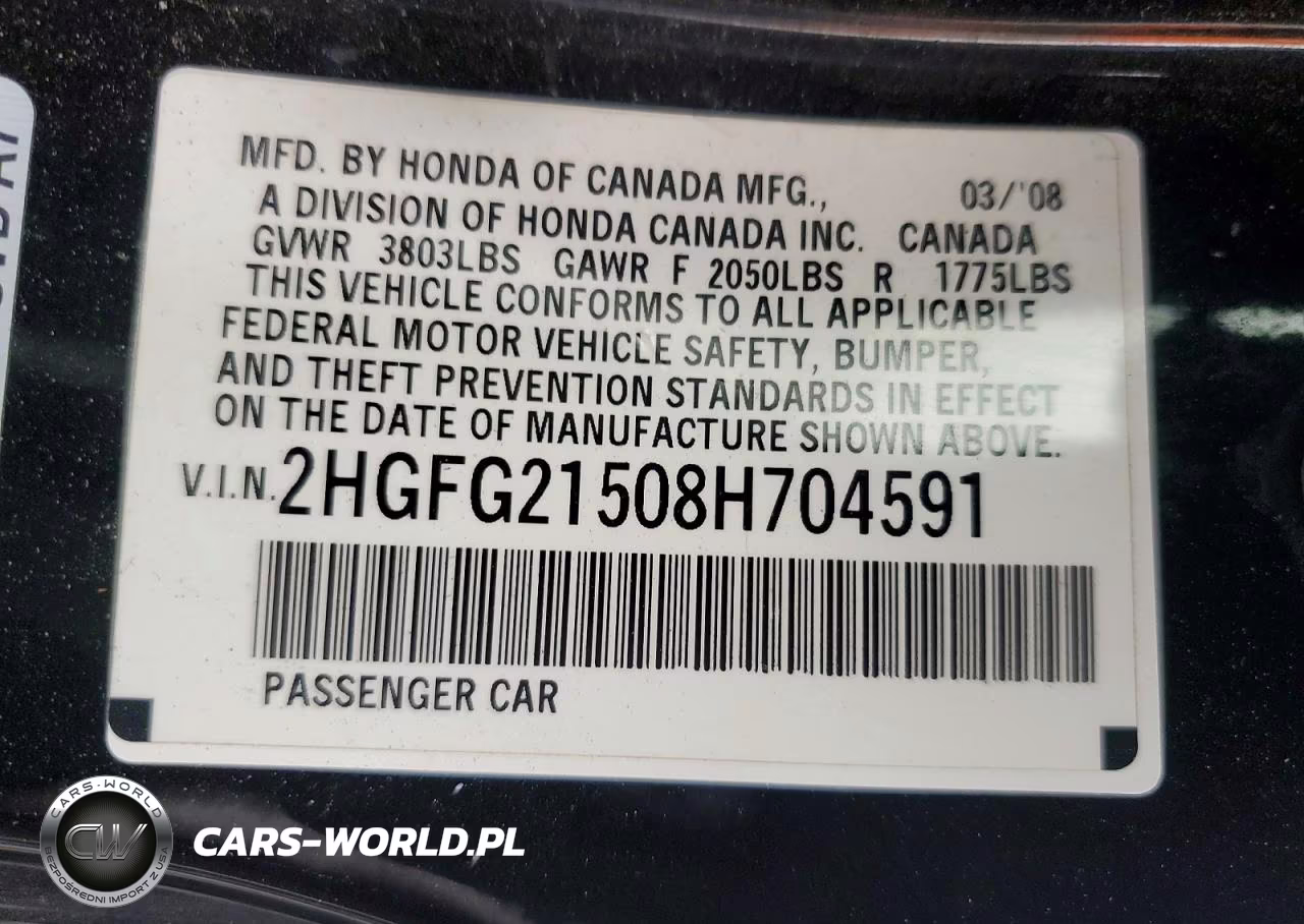 2008 Honda Civic Si 2D VIN:2HGFG21508H704591 - 12
