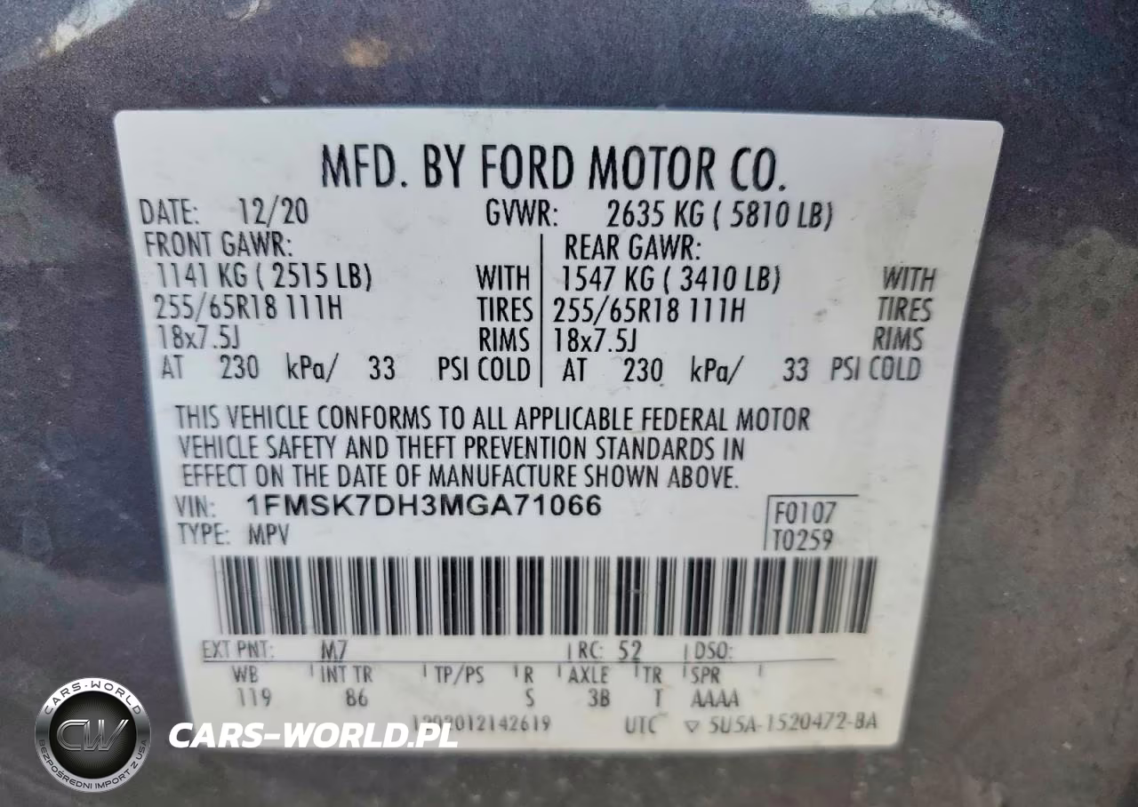 2021 Ford Explorer Xlt VIN:1FMSK7DH3MGA71066 - 12