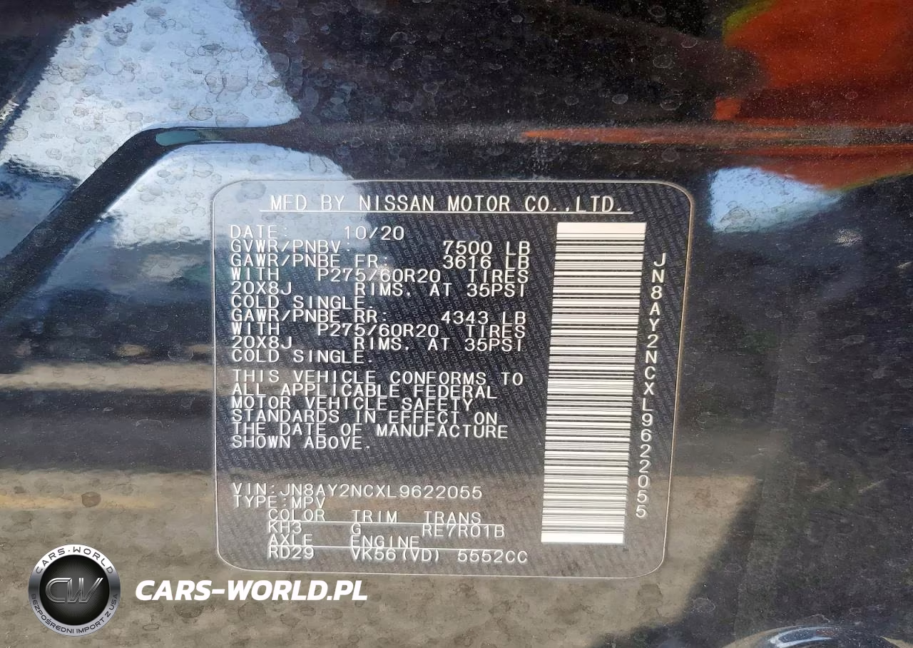 2020 Nissan Armada Platinum VIN:JN8AY2NCXL9622055 - 14