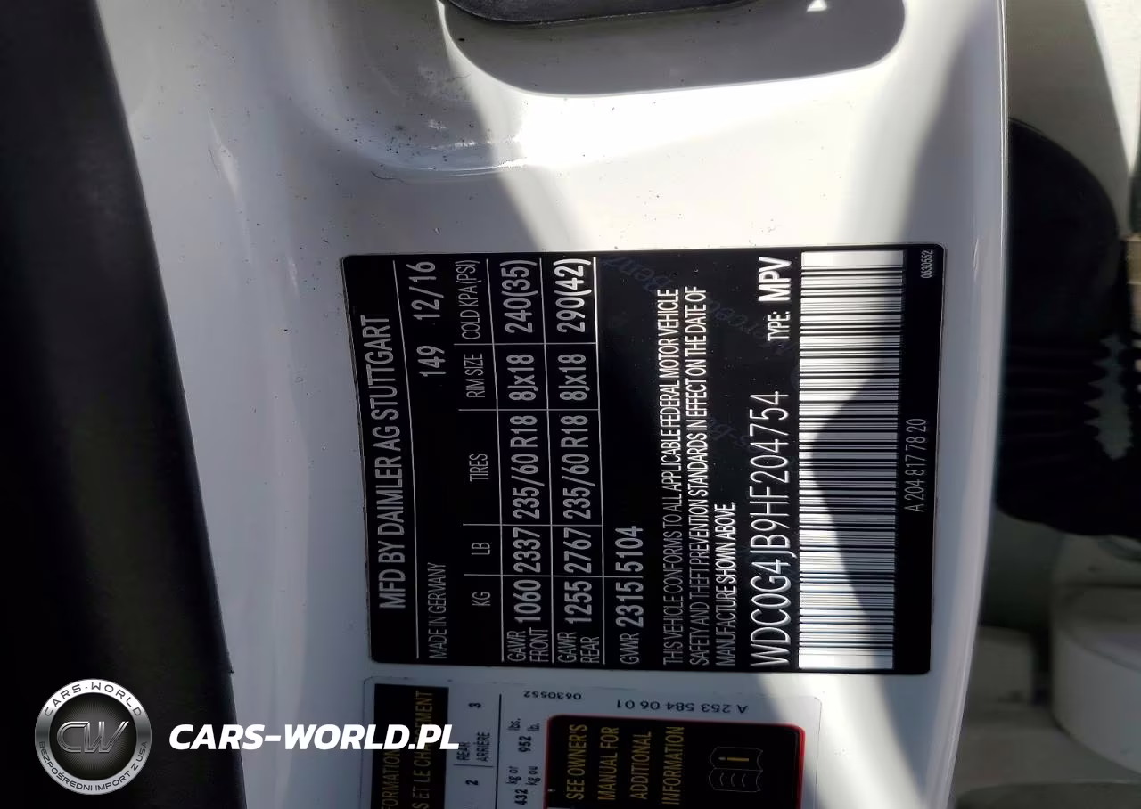 2017 Mercedes-Benz Glc 300 VIN:WDC0G4JB9HF204754 - 12
