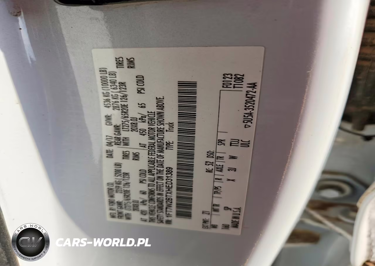 2017 Ford F250 Super Duty VIN:1FT7W2BTXHED31389 - 13