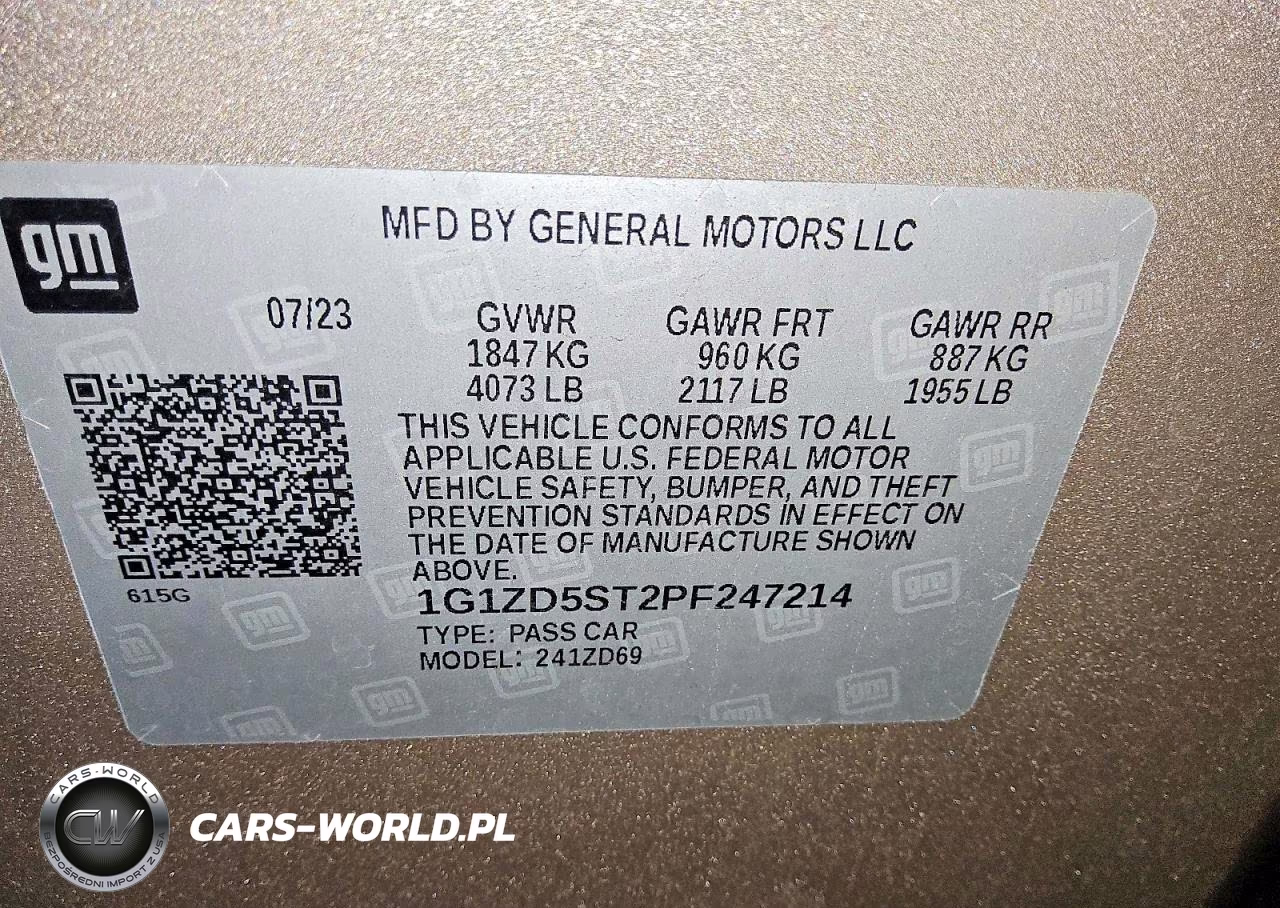 2023 Chevrolet Malibu Lt VIN:1G1ZD5ST2PF247214 - 12