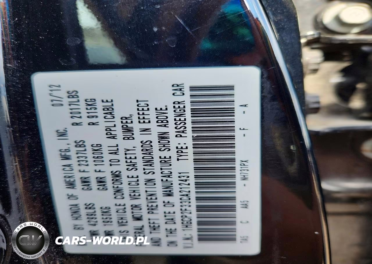 2012 Honda Accord Lx VIN:1HGCP2F33CA212431 - 13
