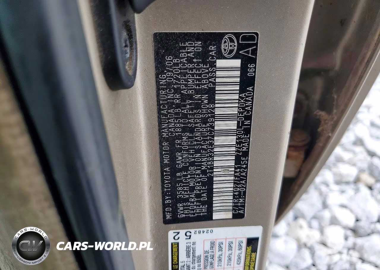 2007 Toyota Corolla Ce VIN:2T1BR32E37C739128 - 12