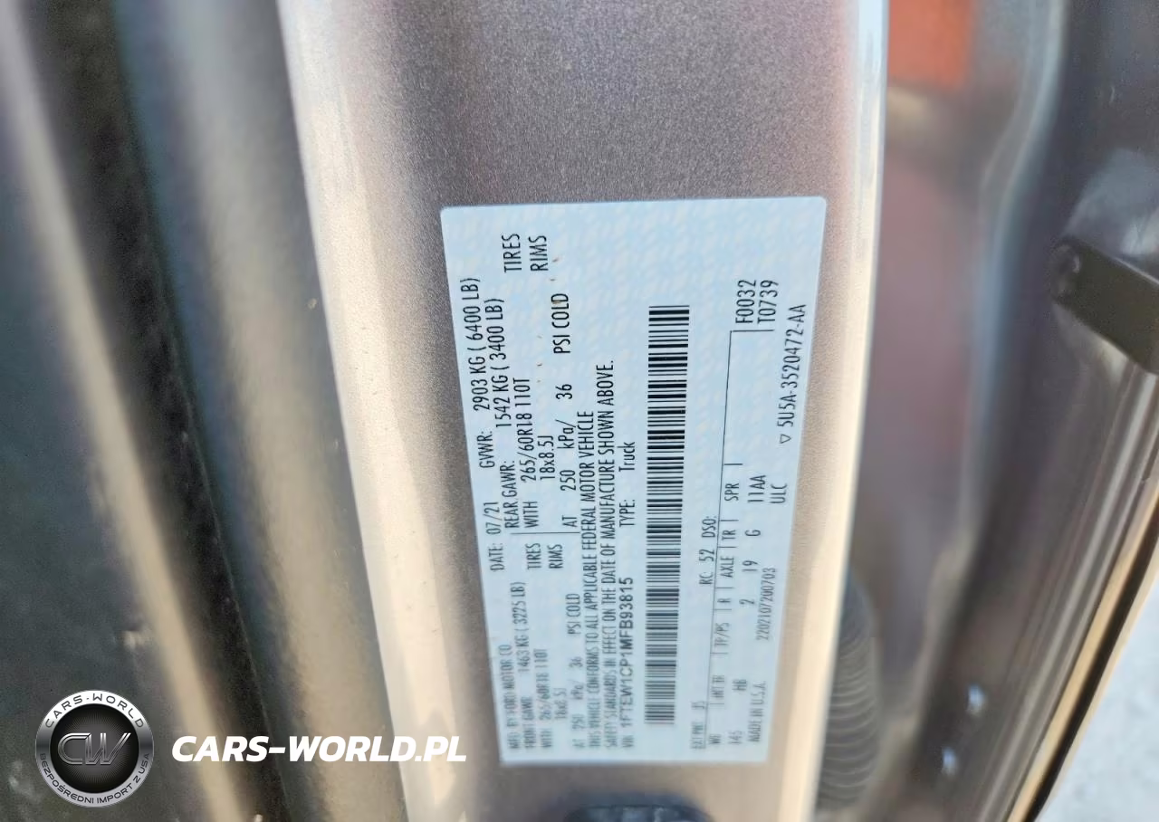 2021 Ford F150 Supercrew VIN:1FTEW1CP1MFB93815 - 12