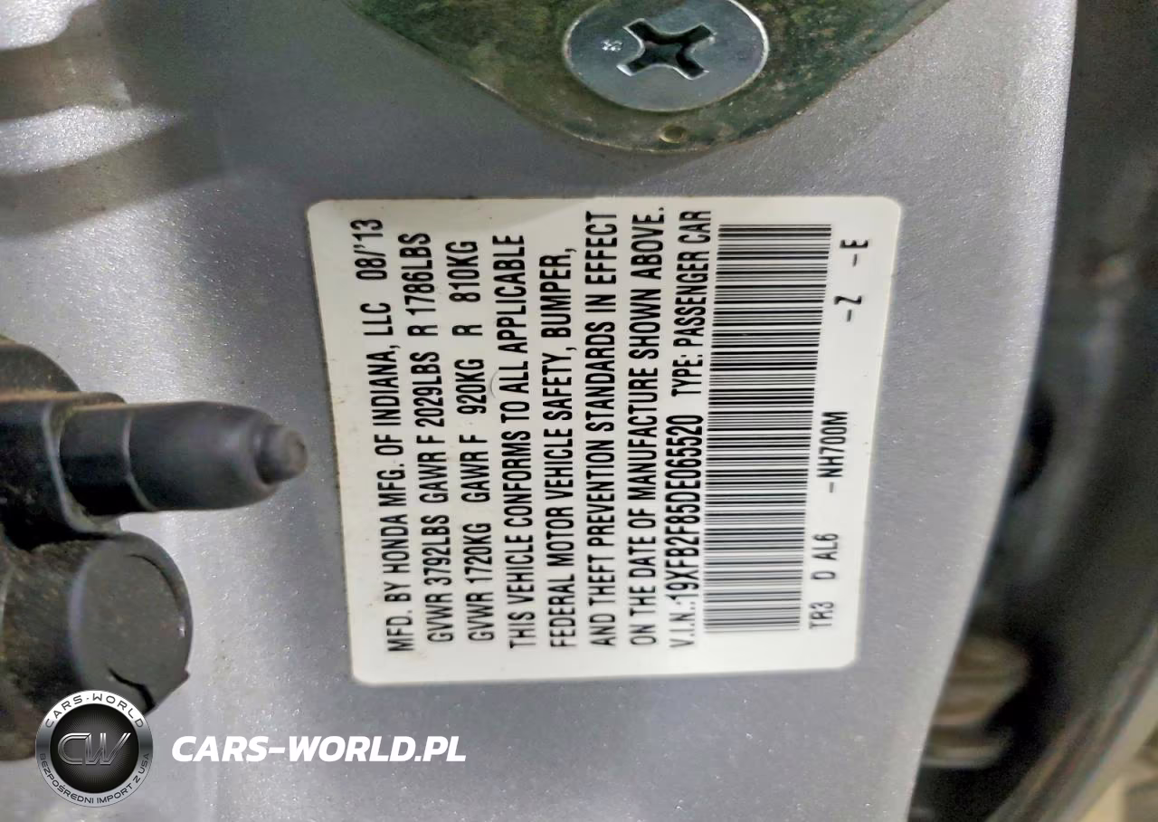2013 Honda Civic Ex VIN:19XFB2F85DE065520 - 13