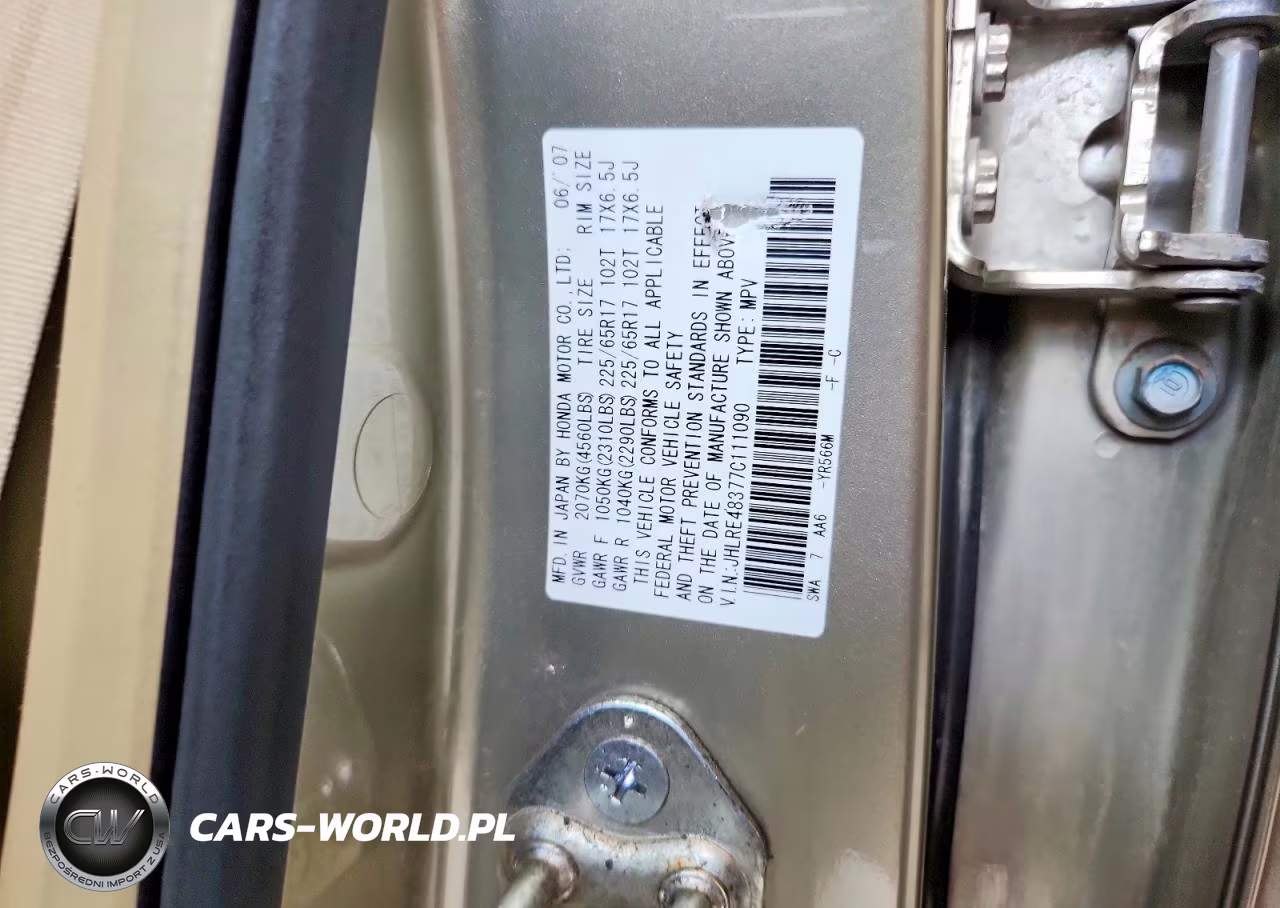 2007 Honda Cr-V Lx VIN:JHLRE48377C111090 - 12