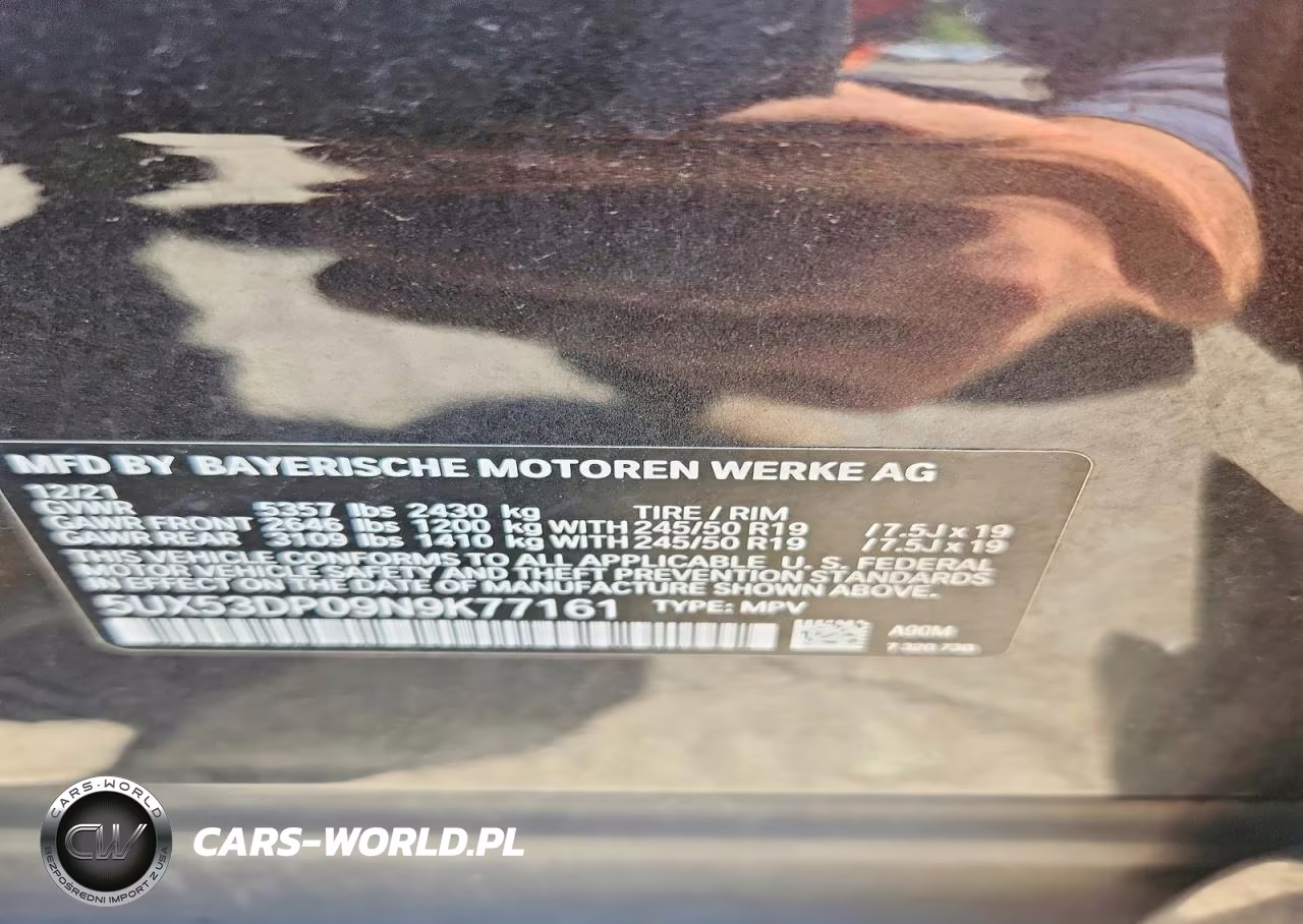 2022 BMW X3 xDrive30I VIN:5UX53DP09N9K77161 - 13