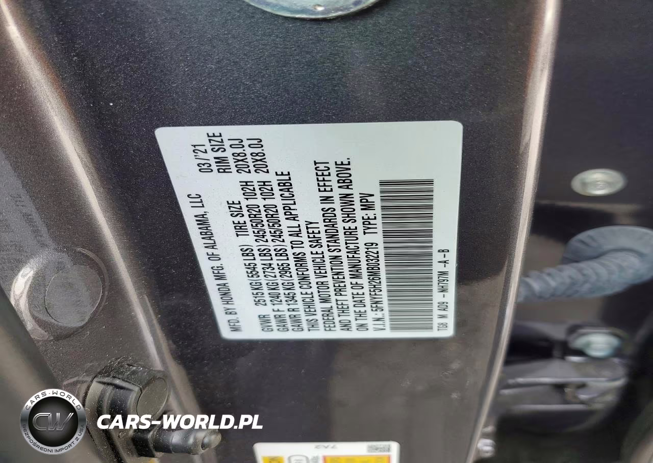 2021 Honda Pilot Se VIN:5FNYF5H26MB032219 - 14