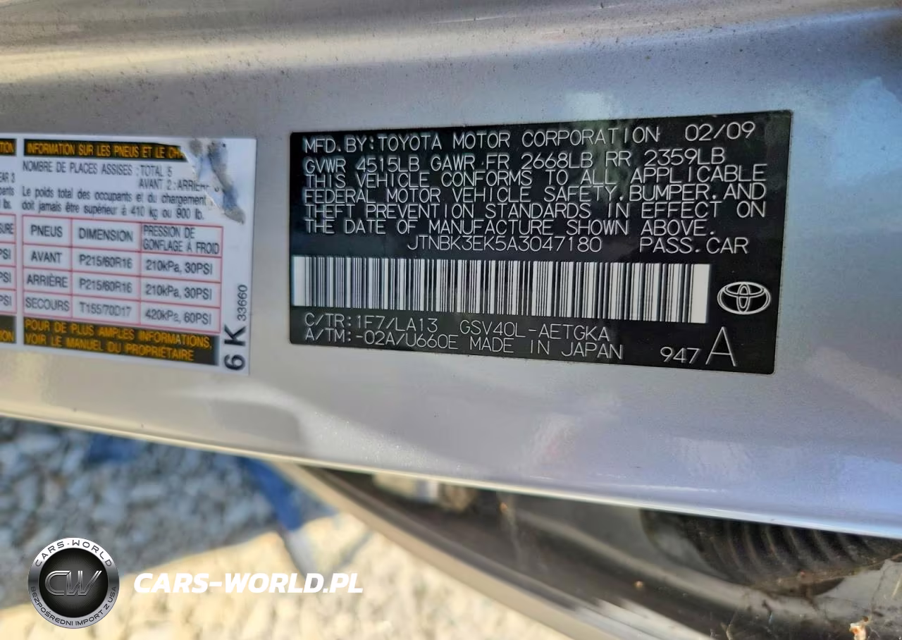 2010 Toyota Camry Xle V6 VIN:JTNBK3EK5A3047180 - 12