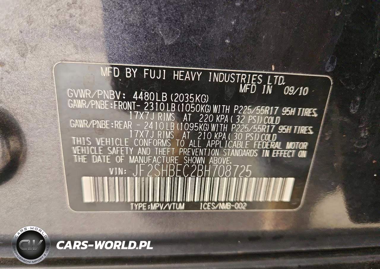 2011 Subaru Forester Limited VIN:JF2SHBEC2BH708725 - 13