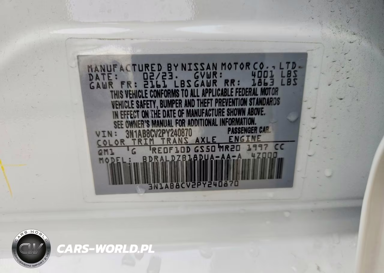 2023 Nissan Sentra Sv VIN:3N1AB8CV2PY240870 - 12