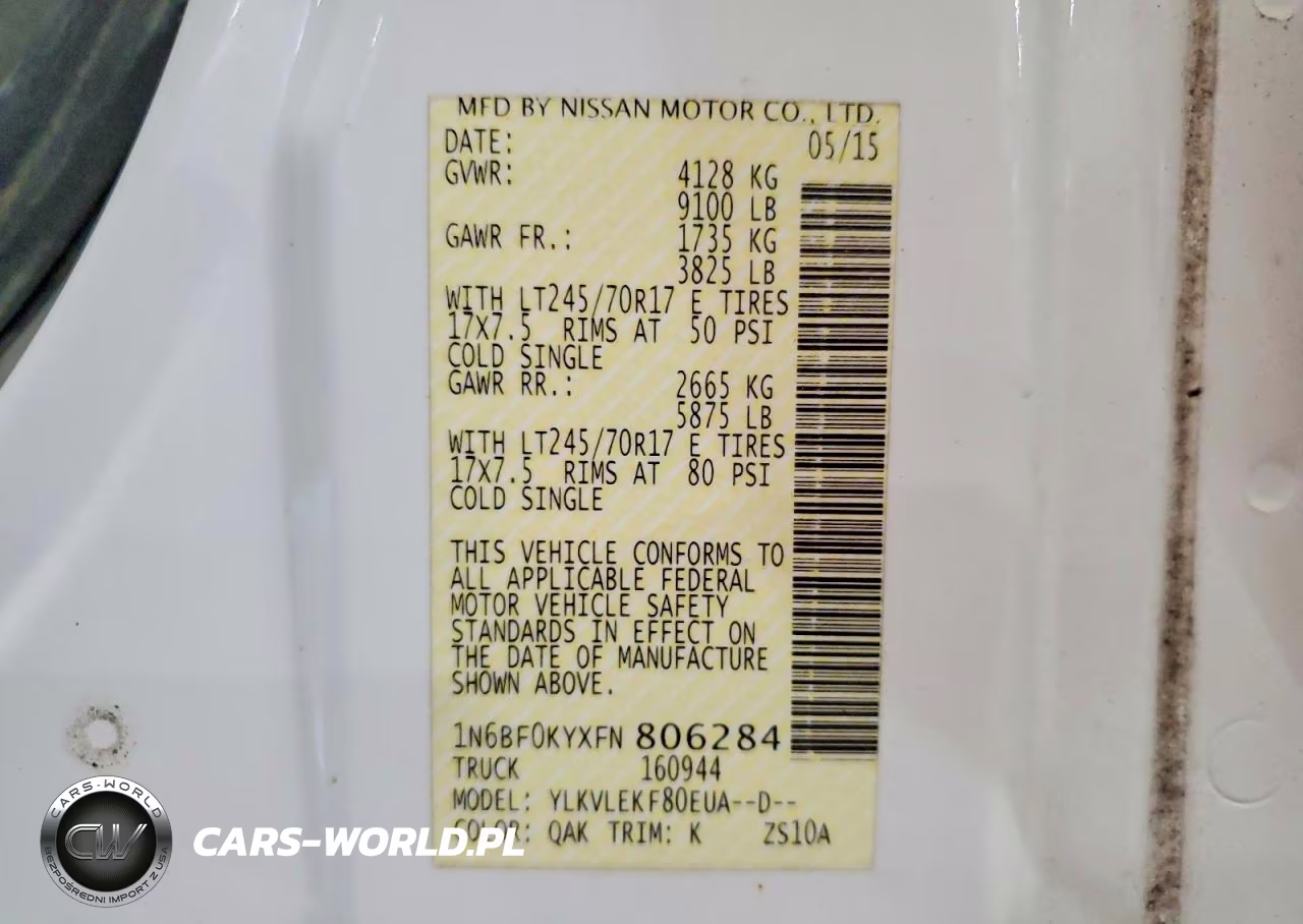 2015 Nissan Nv 2500 Hd Sv VIN:1N6BF0KYXFN806284 - 13