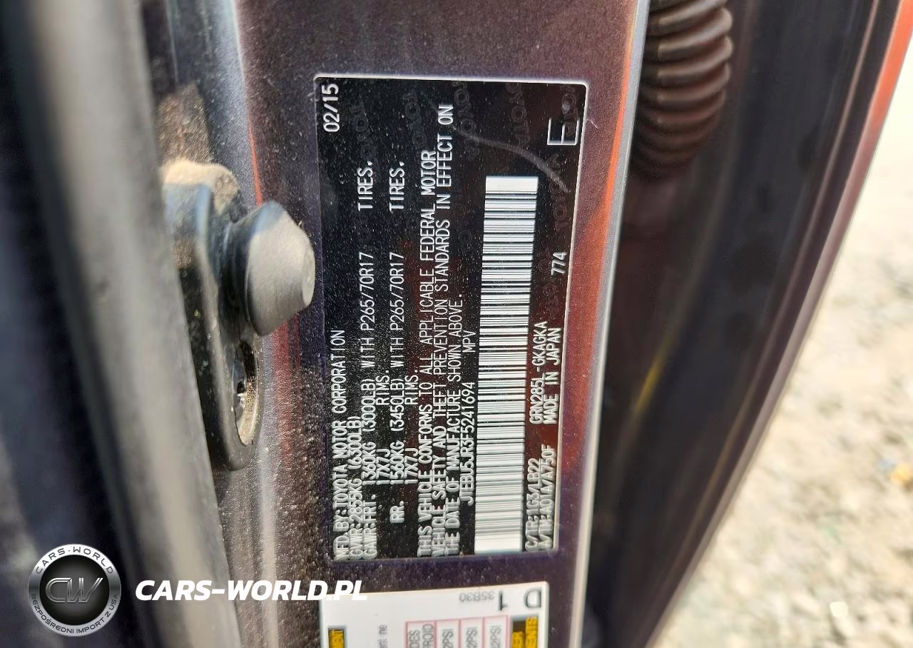 2015 Toyota 4Runner Sr5 Premium VIN:JTEBU5JR3F5241694 - 12