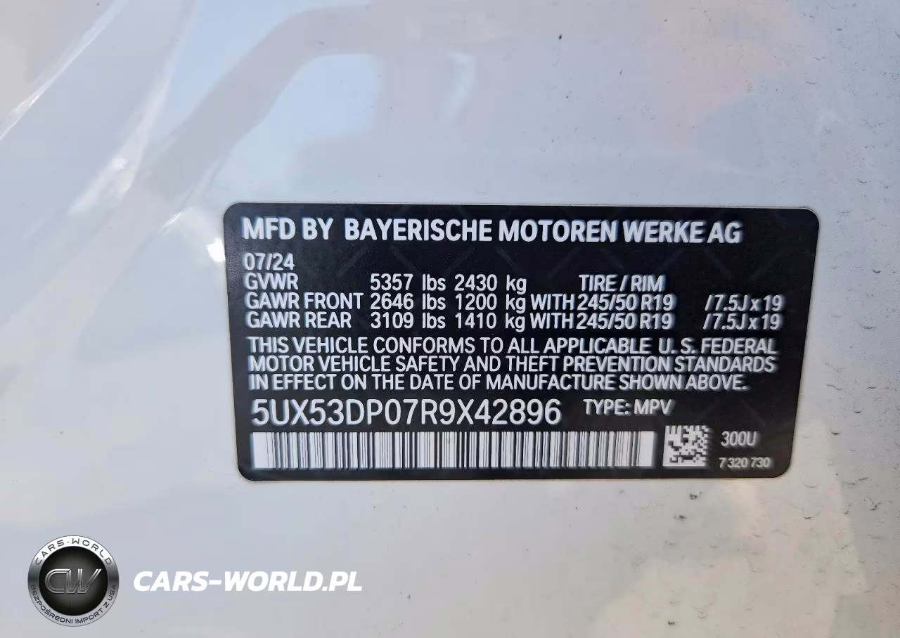 2024 BMW X3 xDrive30I VIN:5UX53DP07R9X42896 - 13