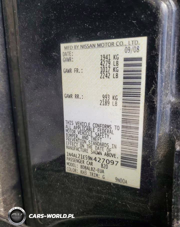 2009 Nissan Altima 2.5 VIN:1N4AL21E59N427097 - 12