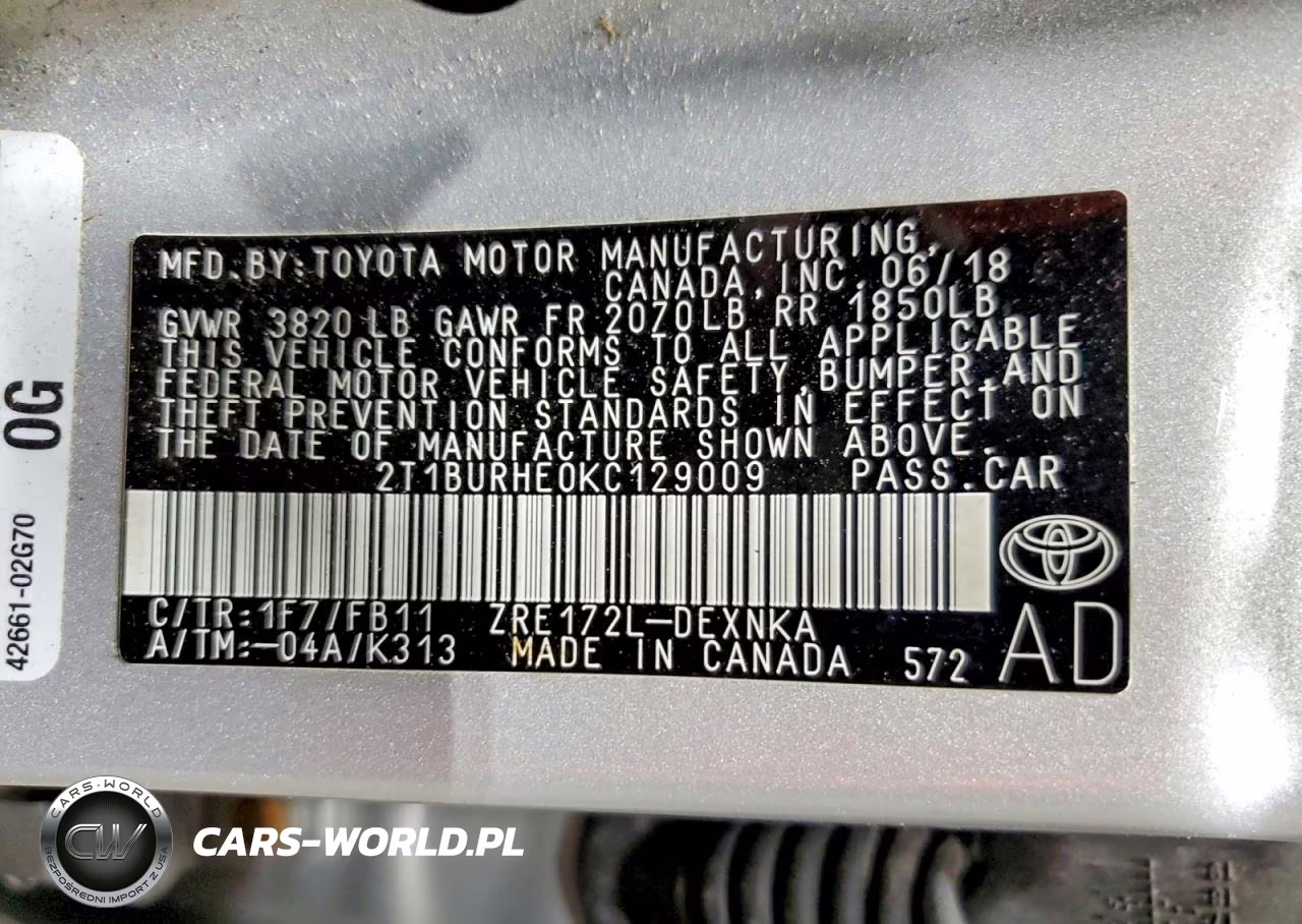 2019 Toyota Corolla Le VIN:2T1BURHE0KC129009 - 13
