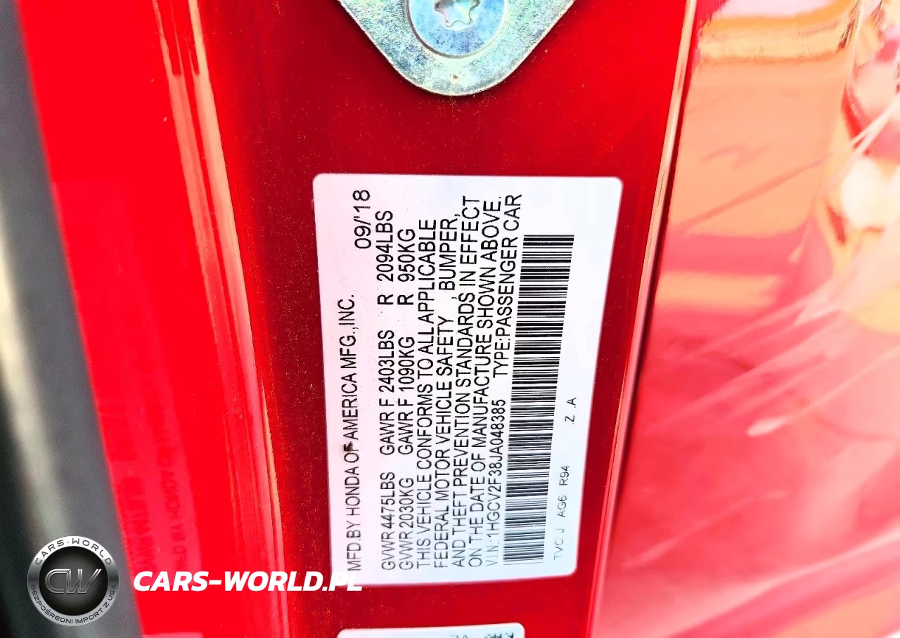 2018 Honda Accord Sport VIN:1HGCV2F38JA048385 - 13