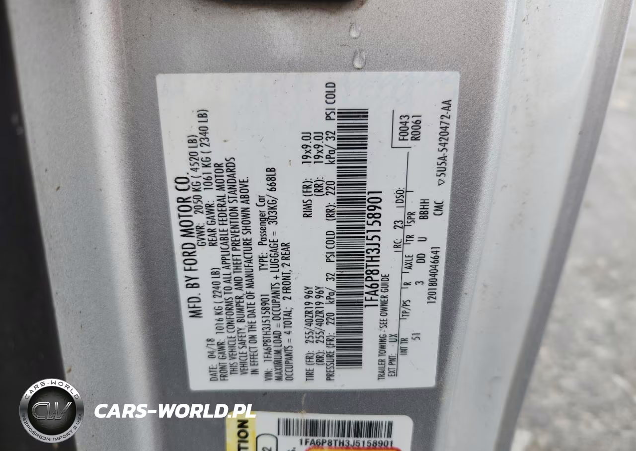 2018 Ford Mustang VIN:1FA6P8TH3J5158901 - 13