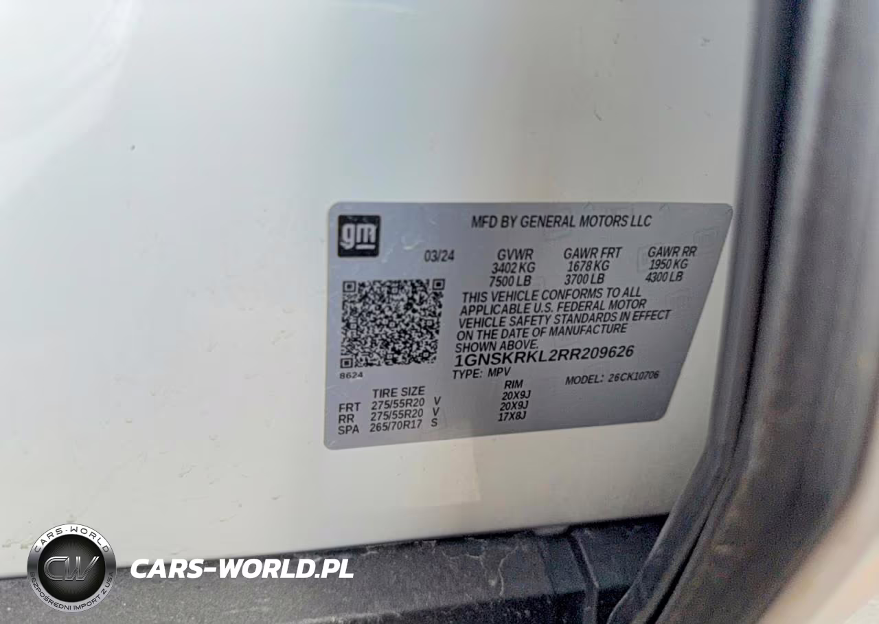 2024 Chevrolet Tahoe K1500 Rst VIN:1GNSKRKL2RR209626 - 10