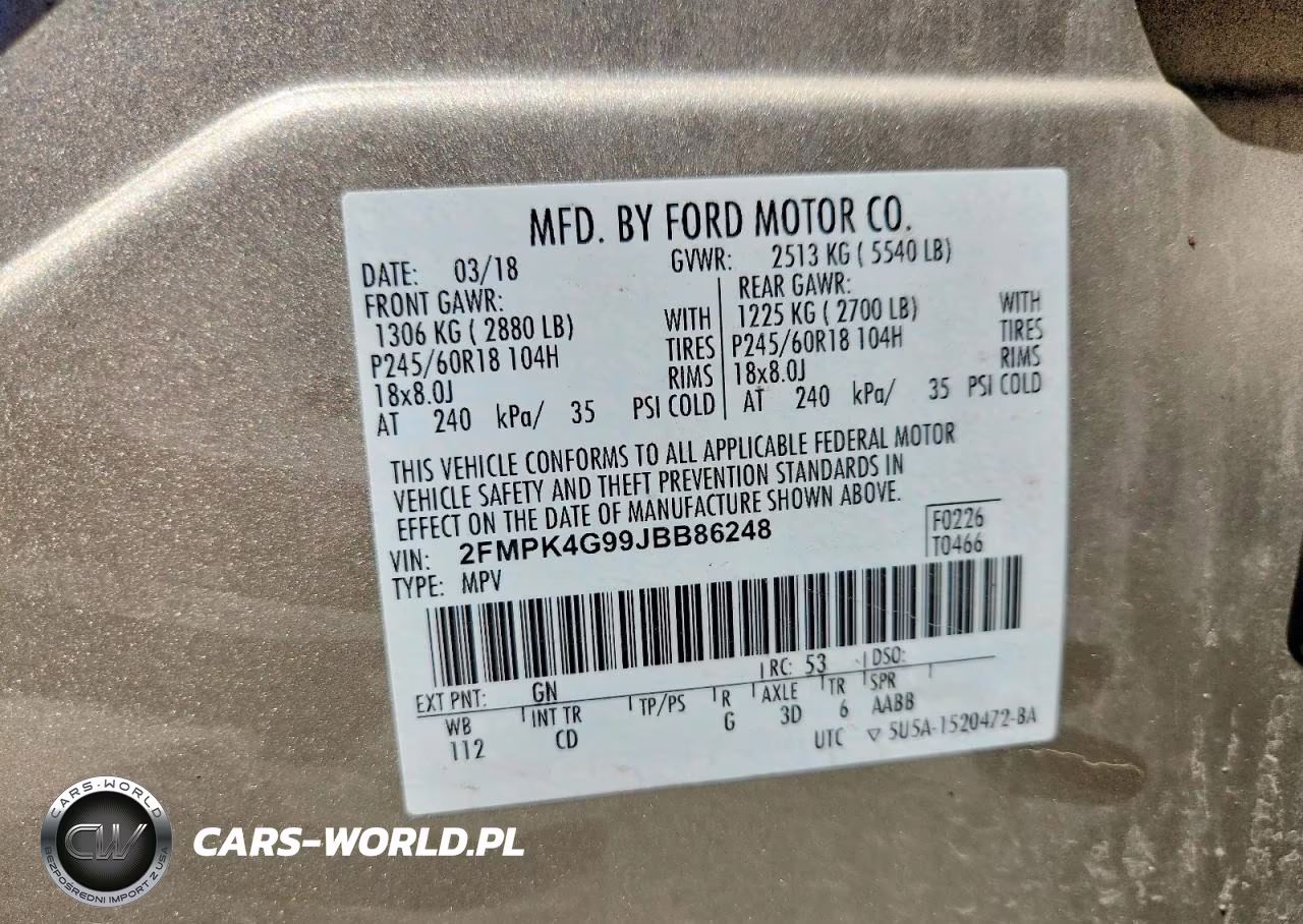 2018 Ford Edge Se VIN:2FMPK4G99JBB86248 - 12