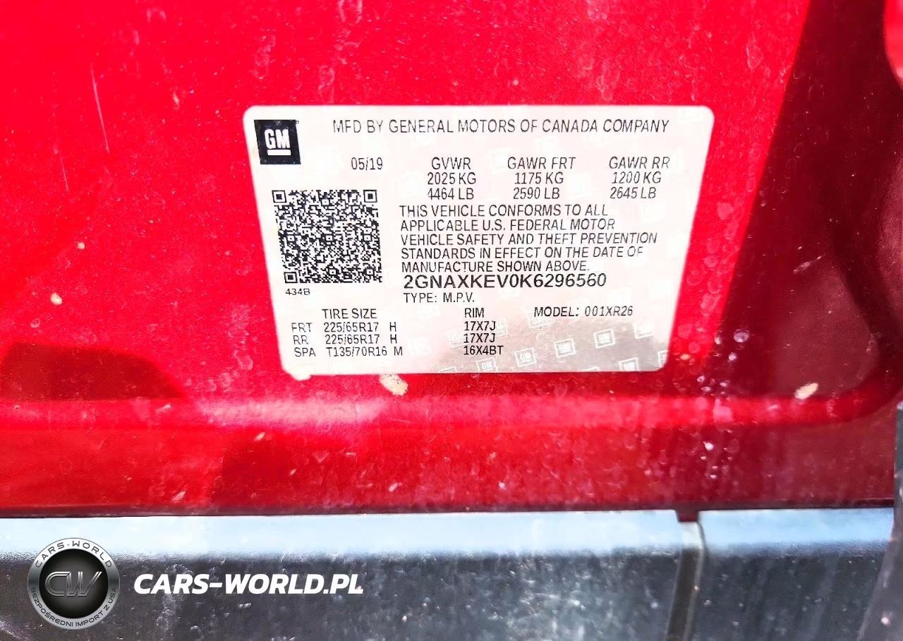 2019 Chevrolet Equinox Lt VIN:2GNAXKEV0K6296560 - 12