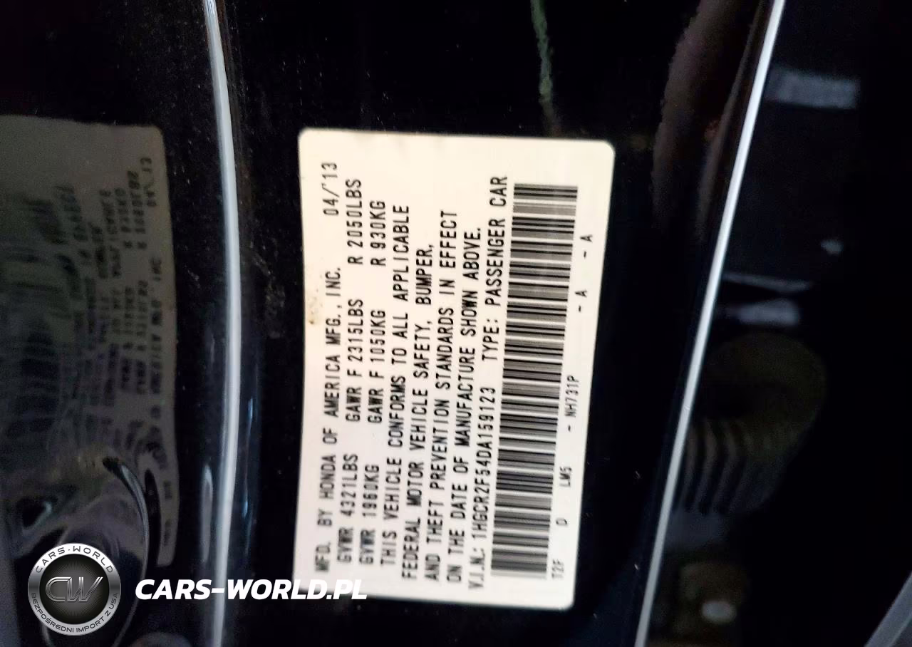 2013 Honda Accord Sport VIN:1HGCR2F54DA159123 - 12