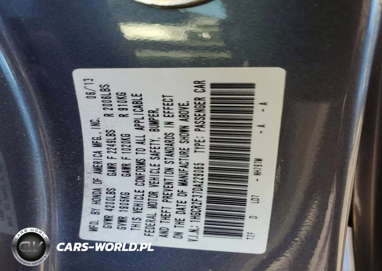 2013 Honda Accord Lx VIN:1HGCR2F37DA229065 - 12