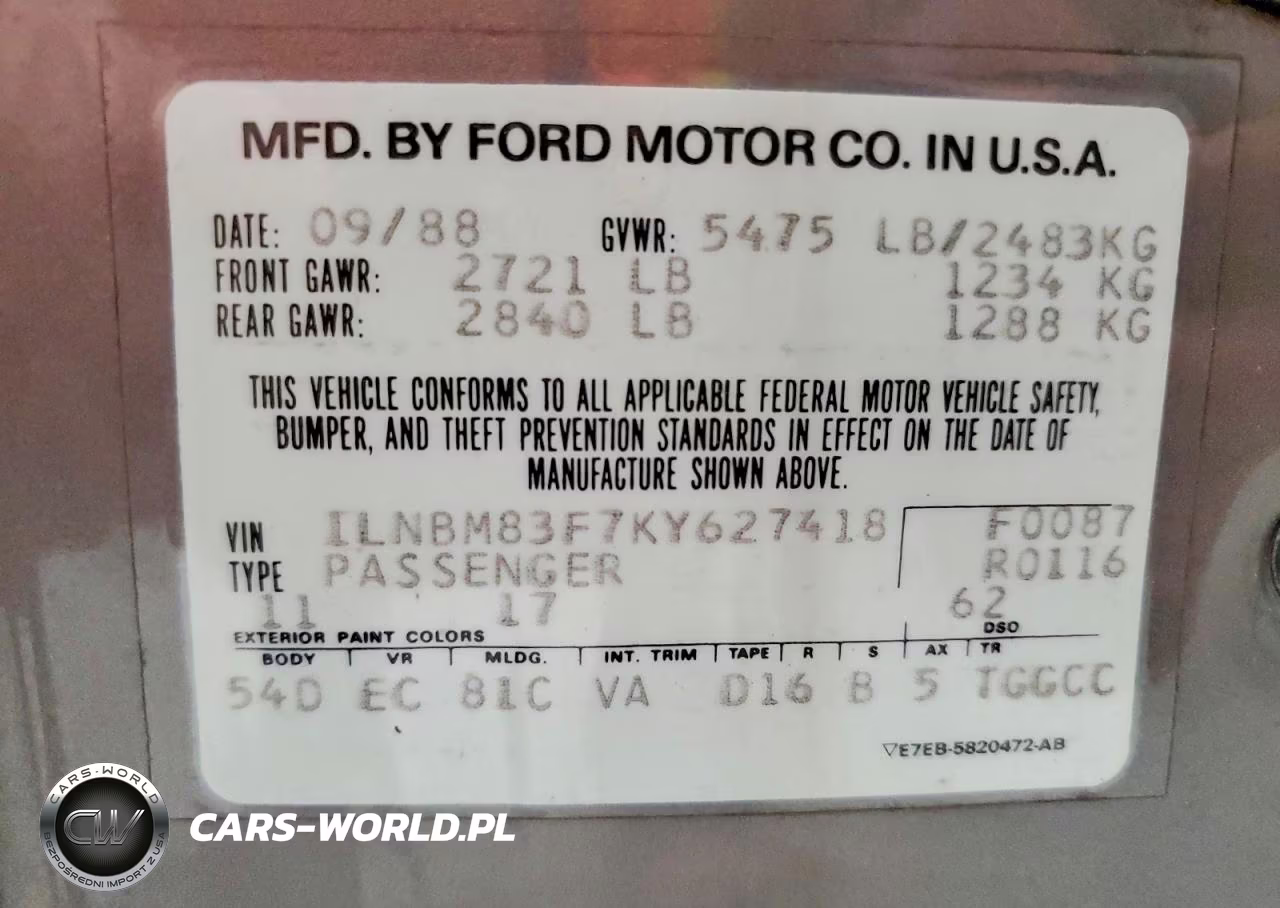 1989 Lincoln Town Car Cartier VIN:1LNBM83F7KY627418 - 13