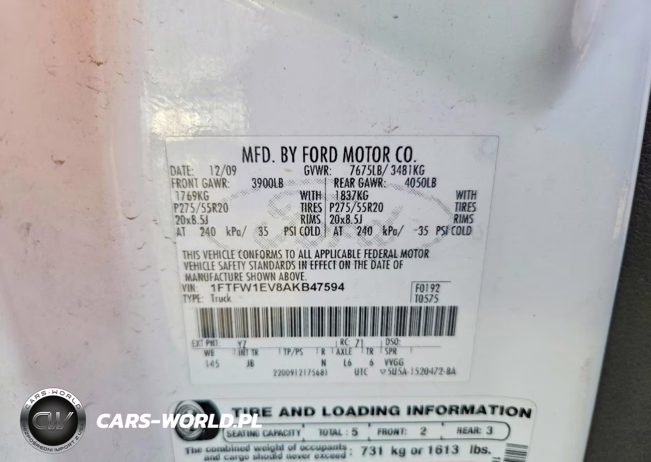 2010 Ford F150 Supercrew VIN:1FTFW1EV8AKB47594 - 12