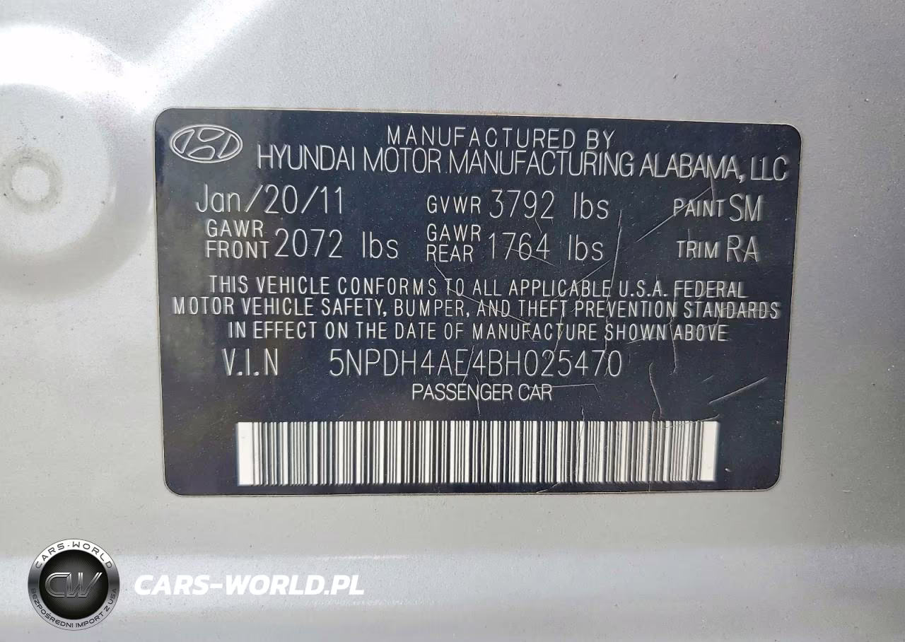 2011 Hyundai Elantra Gls VIN:5NPDH4AE4BH025470 - 12