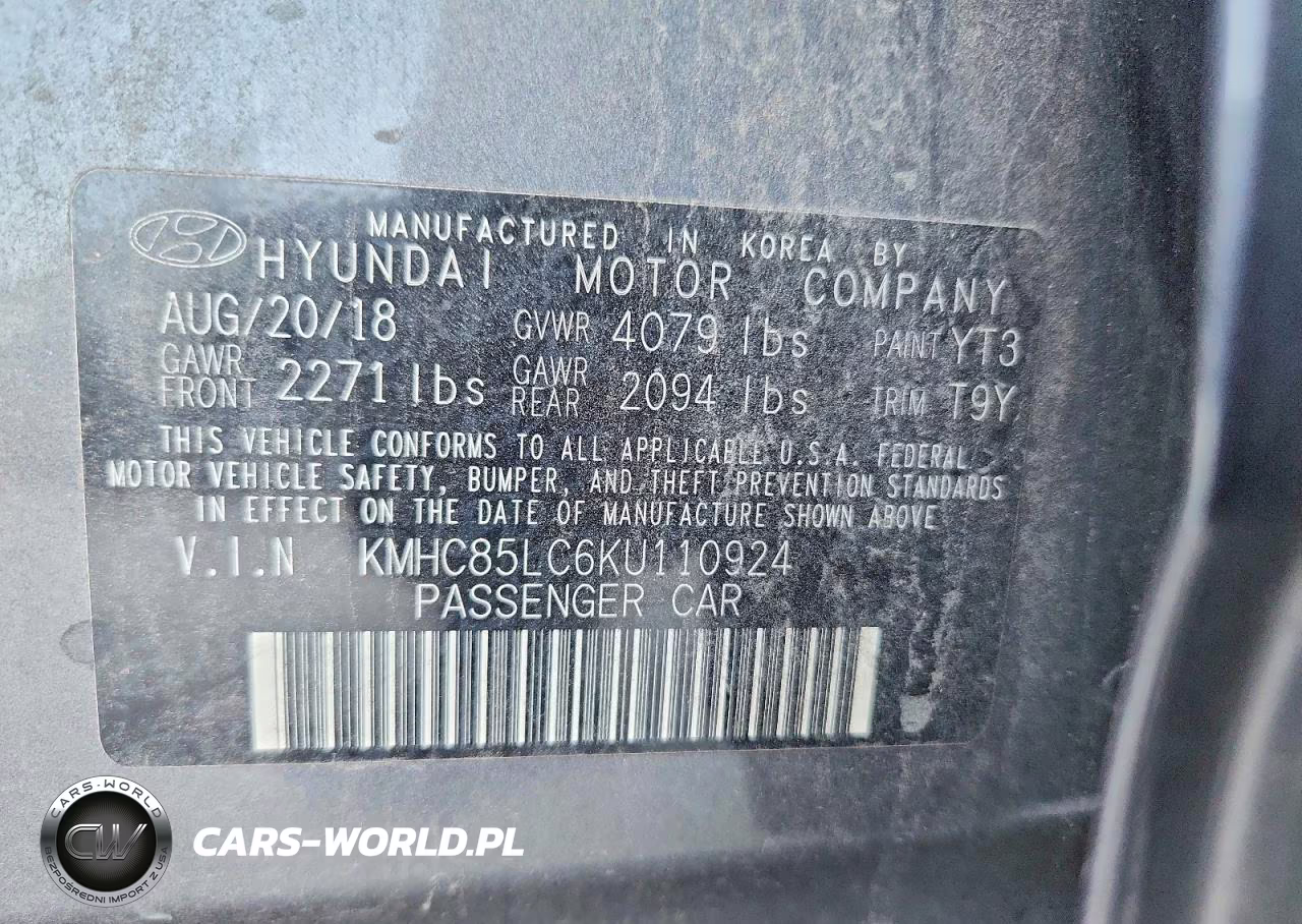 2019 Hyundai Ioniq Limited VIN:KMHC85LC6KU110924 - 13