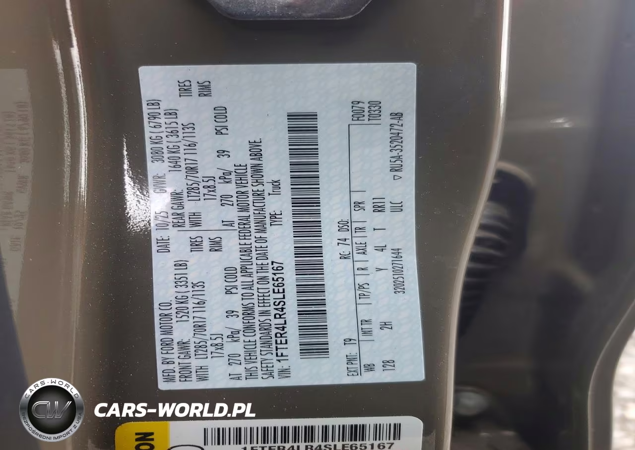 2025 Ford Ranger Raptor VIN:1FTER4LR4SLE65167 - 12