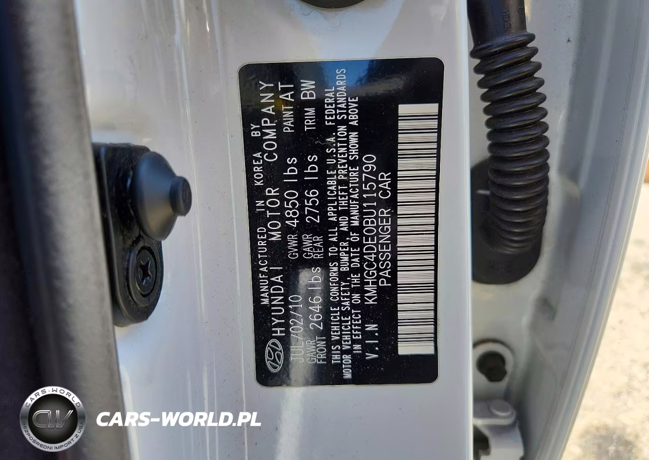 2011 Hyundai Genesis 3.8L VIN:KMHGC4DE0BU115790 - 12