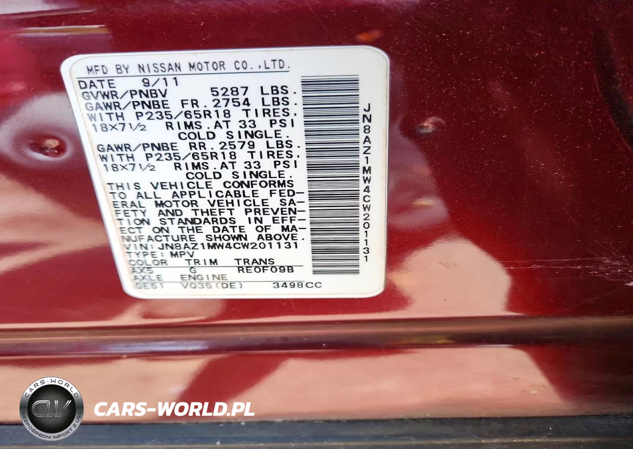 2012 Nissan Murano S VIN:JN8AZ1MW4CW201131 - 14