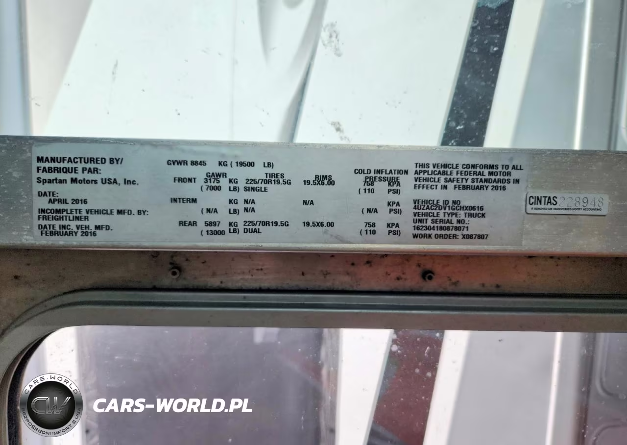 2016 Freightliner Chassis M Line Walk-In Van VIN:4UZAC2DV1GCHX0616 - 13