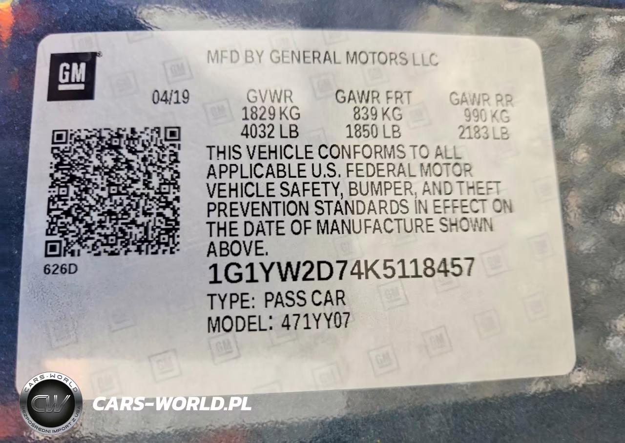 2019 Chevrolet Corvette Grand Sport 1Lt VIN:1G1YW2D74K5118457 - 12